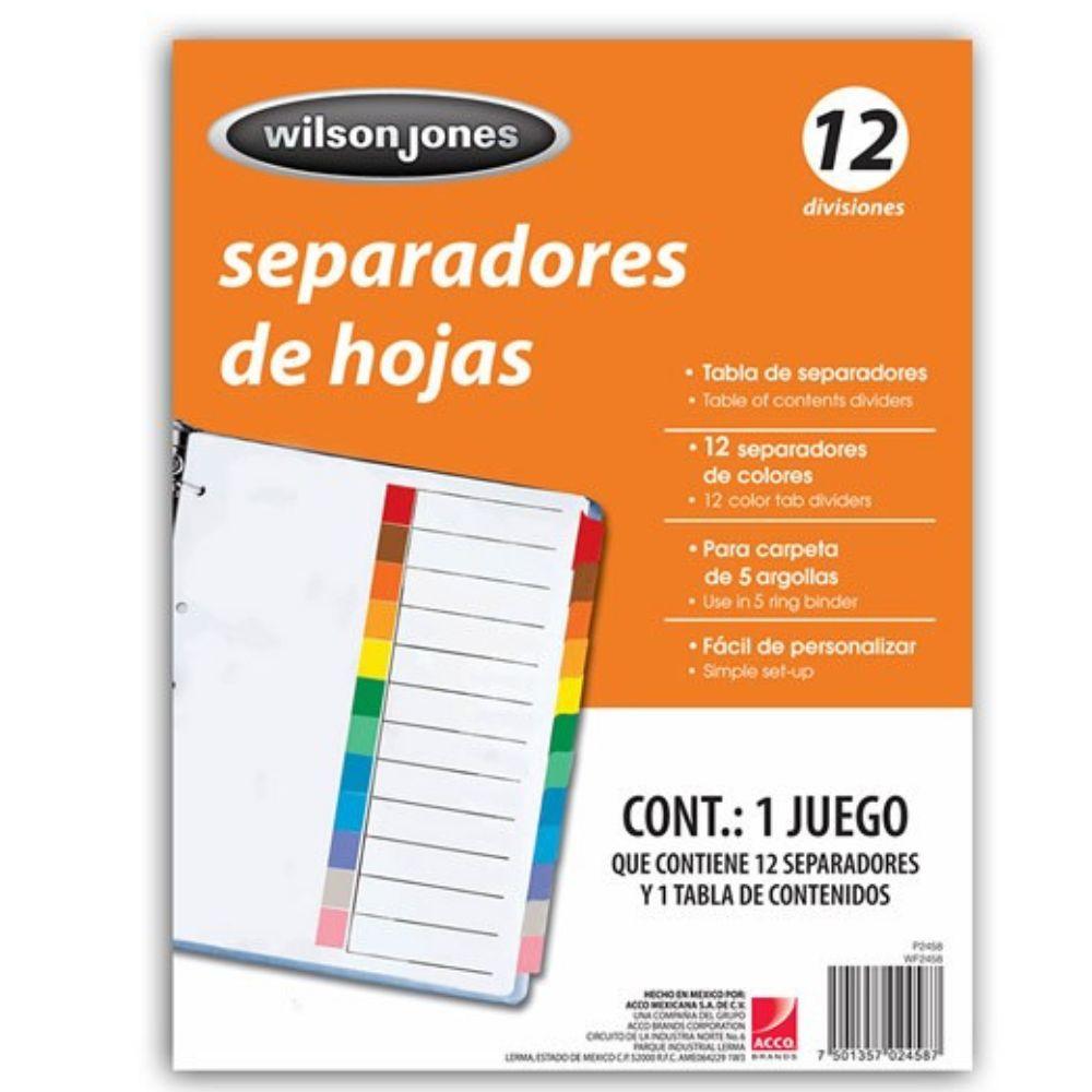 Separador Sin Numeración, Diferentes Divisiones Acco Tamaño Carta - Colmenero Shop