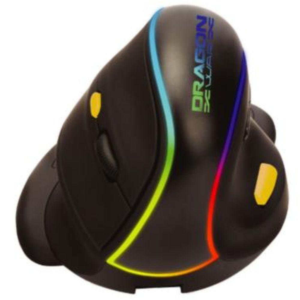 Mouse Nextep Inalámbrico Vertical Recargable/Ergonómico 7 Botones 2400 Dpi RGB Color Negro Ne-482 - Colmenero Shop