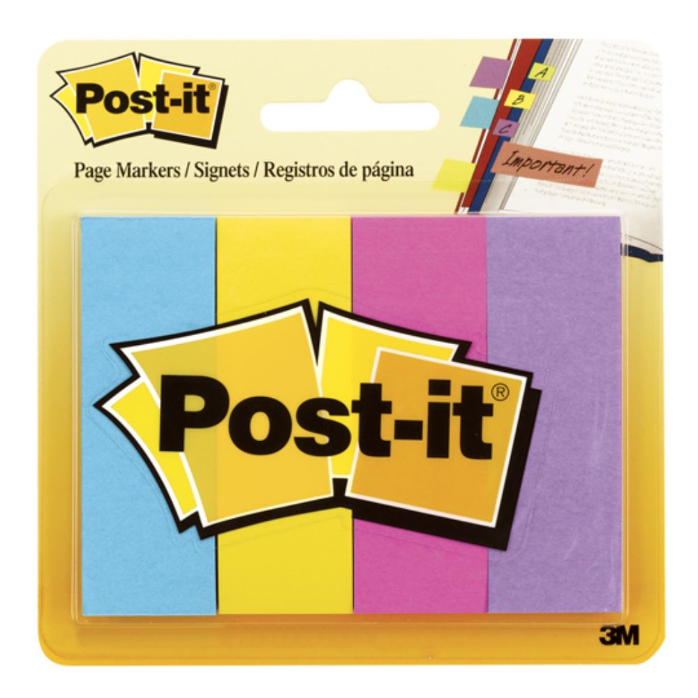 Señaladores Post-It Ultra 4 Colores | Banderitas 2.5x7.6cm | Paquete 200 Hojas