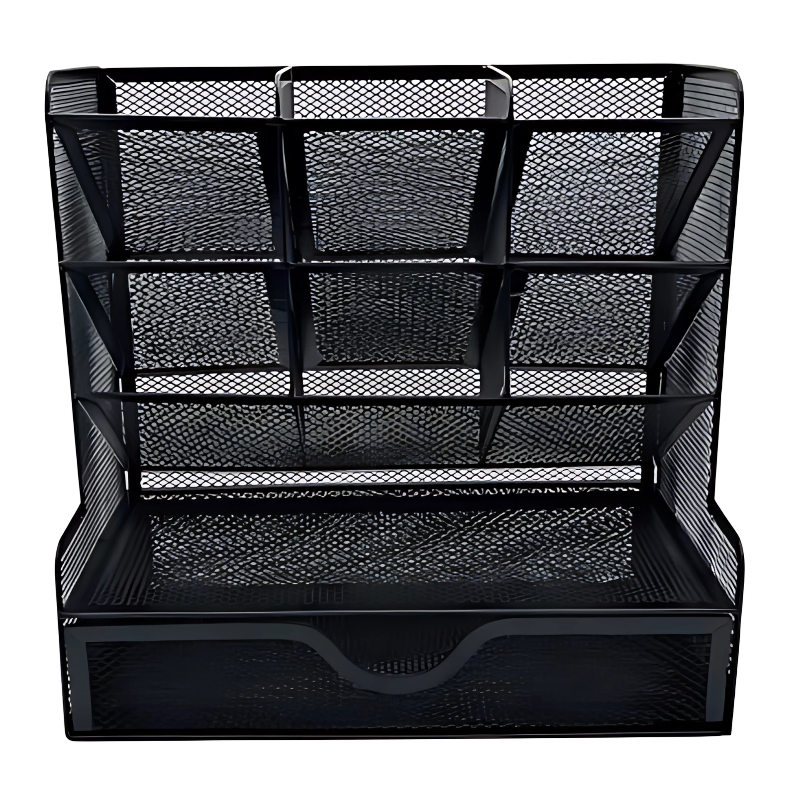 Organizador Nextep Malla Metálica Para Escritorio Multi Secciones Con Cajón - Colmenero Shop