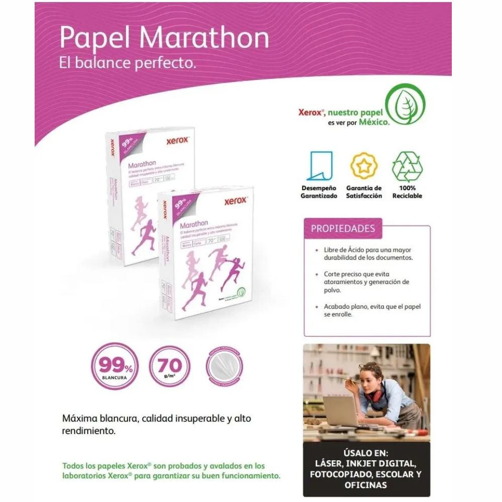 Papel Xerox Marathon Pony Carta XEROX 99% Blancura 70gr (Mod.3M02055)