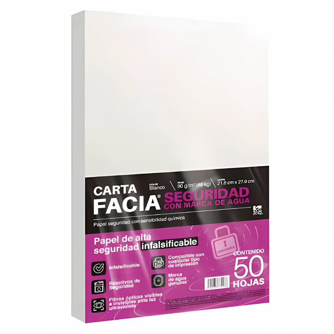 PAPEL SEGURIDAD FACIA 50 HOJAS