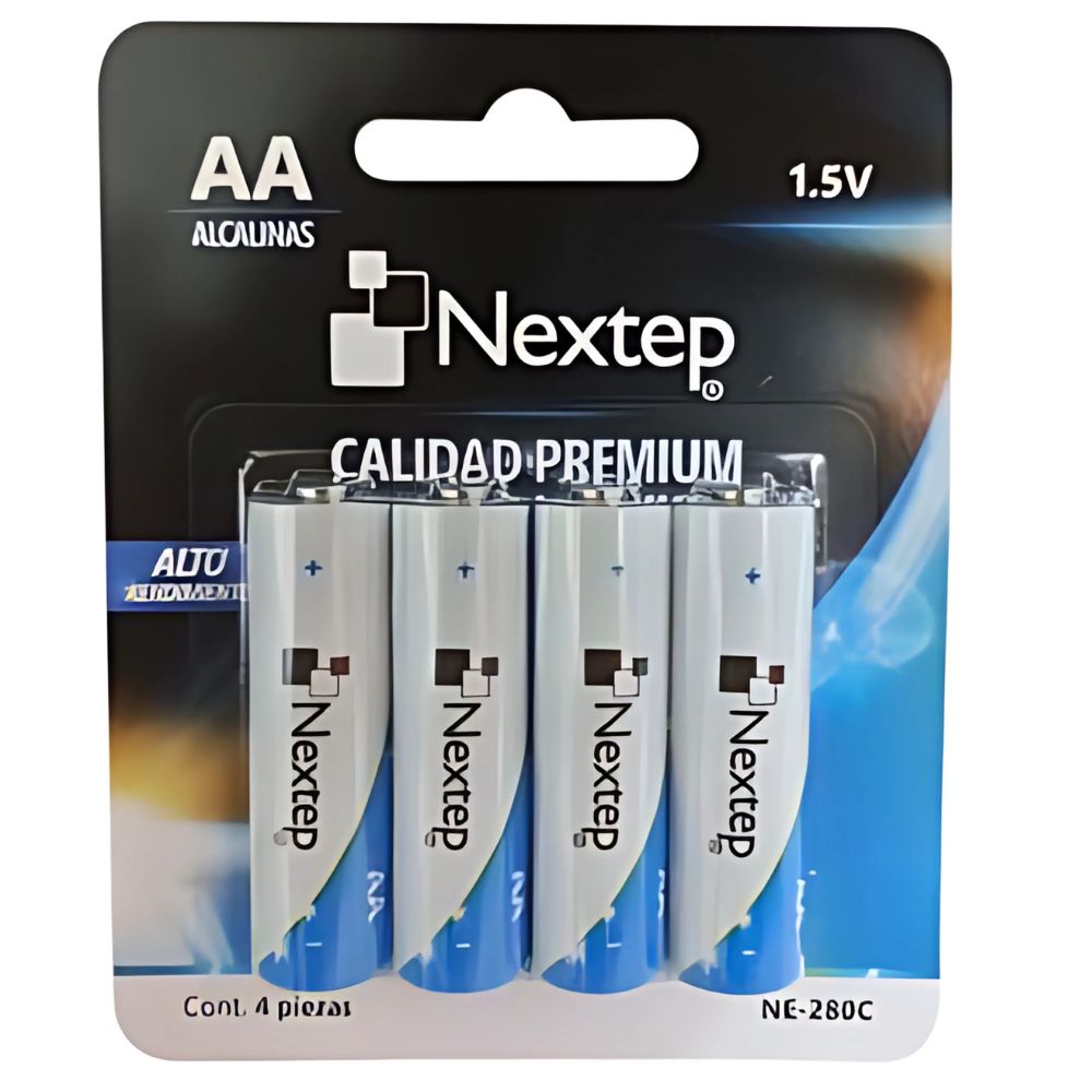 Pilas Nextep AA Alcalinas Lr03 1.5v C/4 Piezas NE-280C