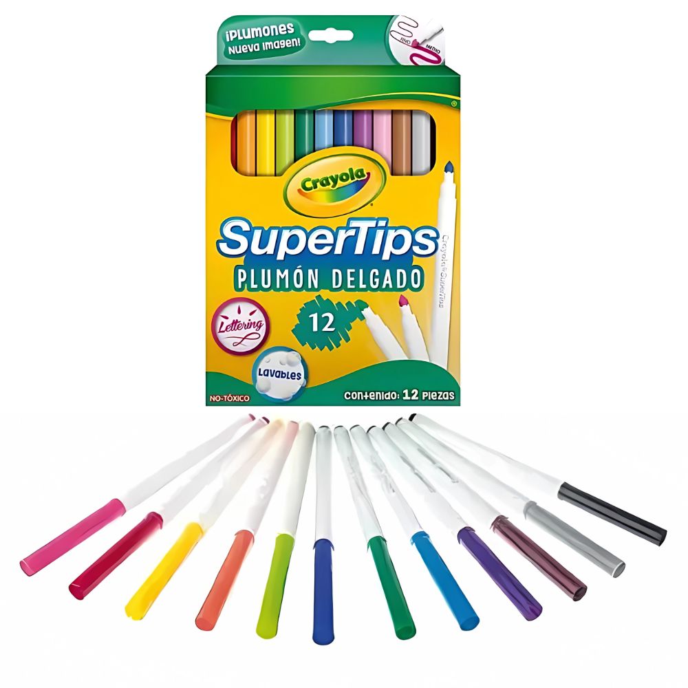 Marcadores Crayola Lavables Super Tips | 12 Colores No Tóxicos