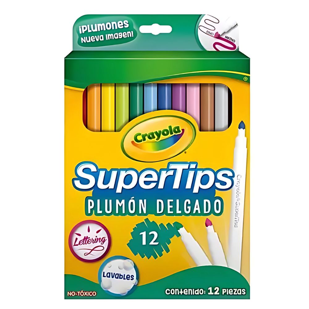 Marcadores Crayola Lavables Super Tips | 12 Colores No Tóxicos