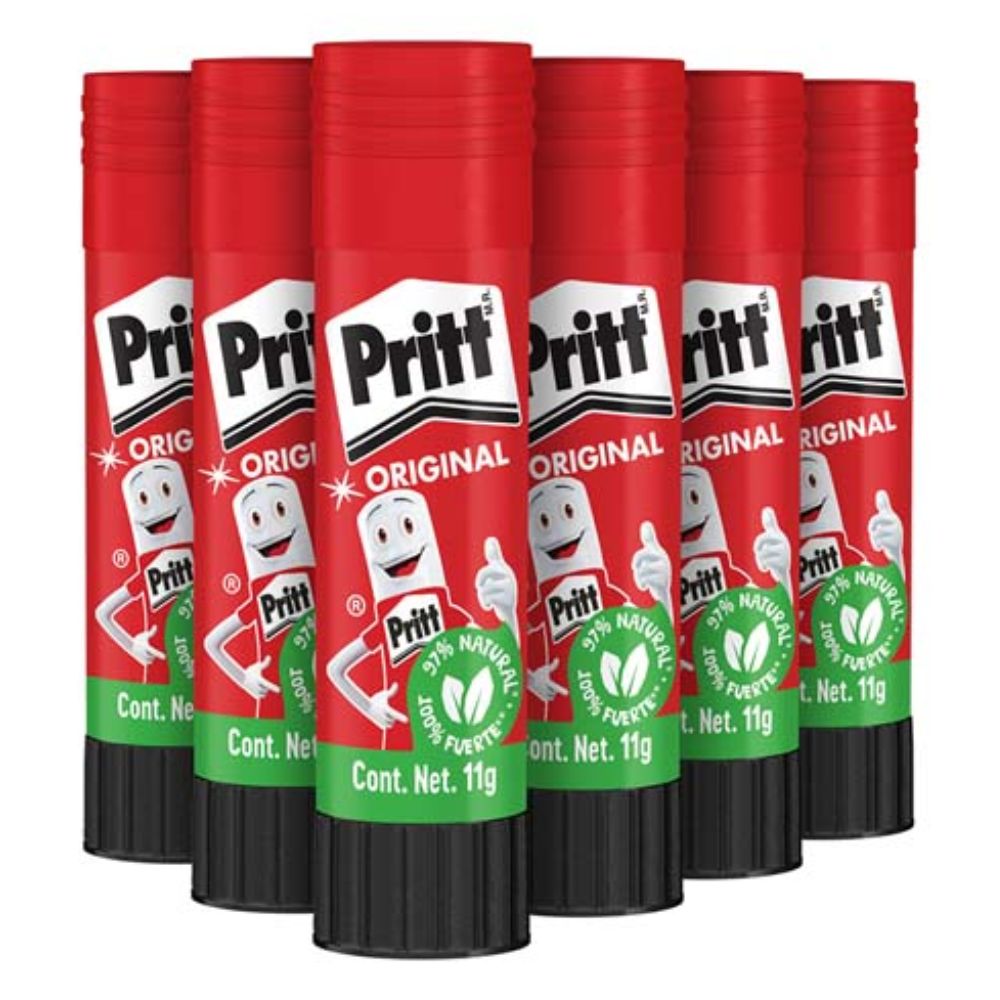 Lápiz Adhesivo Pritt En Barra De 11 Grs Charola Con 12 Piezas