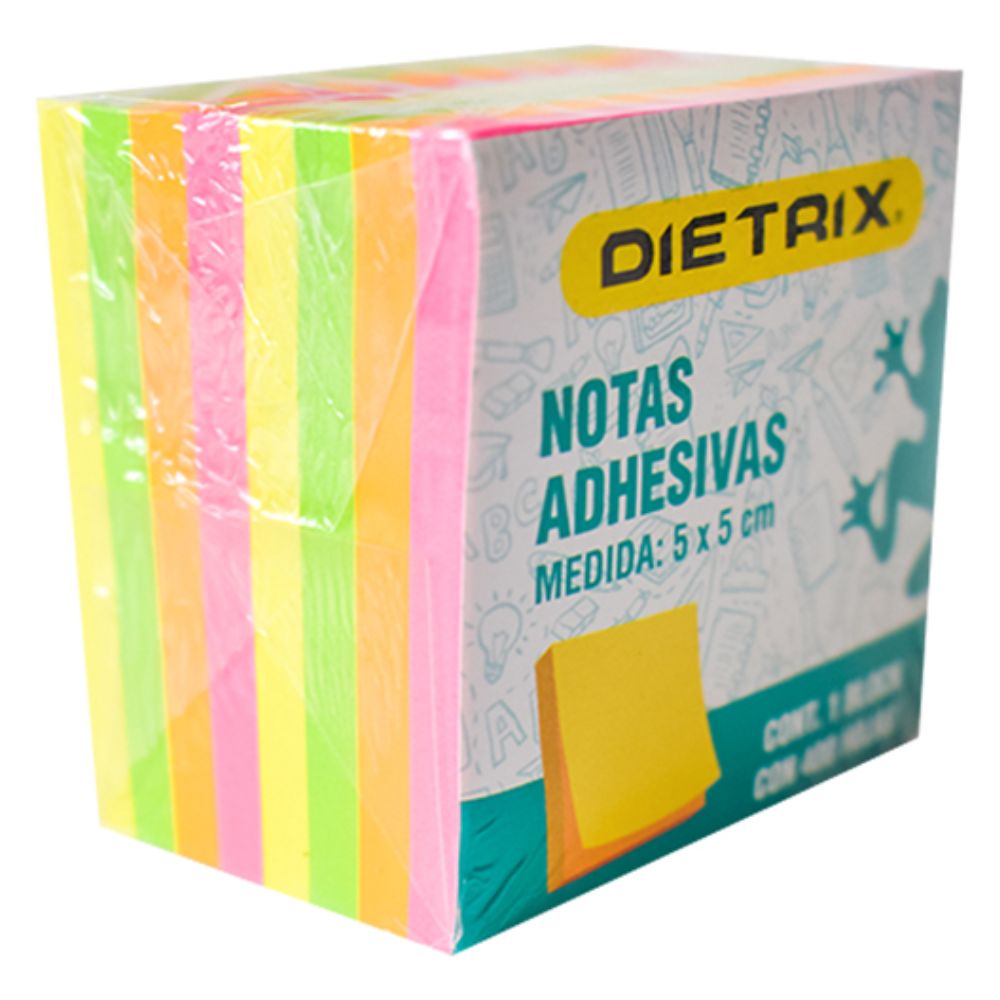 Notas Adhesivas Dietrix Colores Neón De 5 X 5 Cm Con 400 Hojas