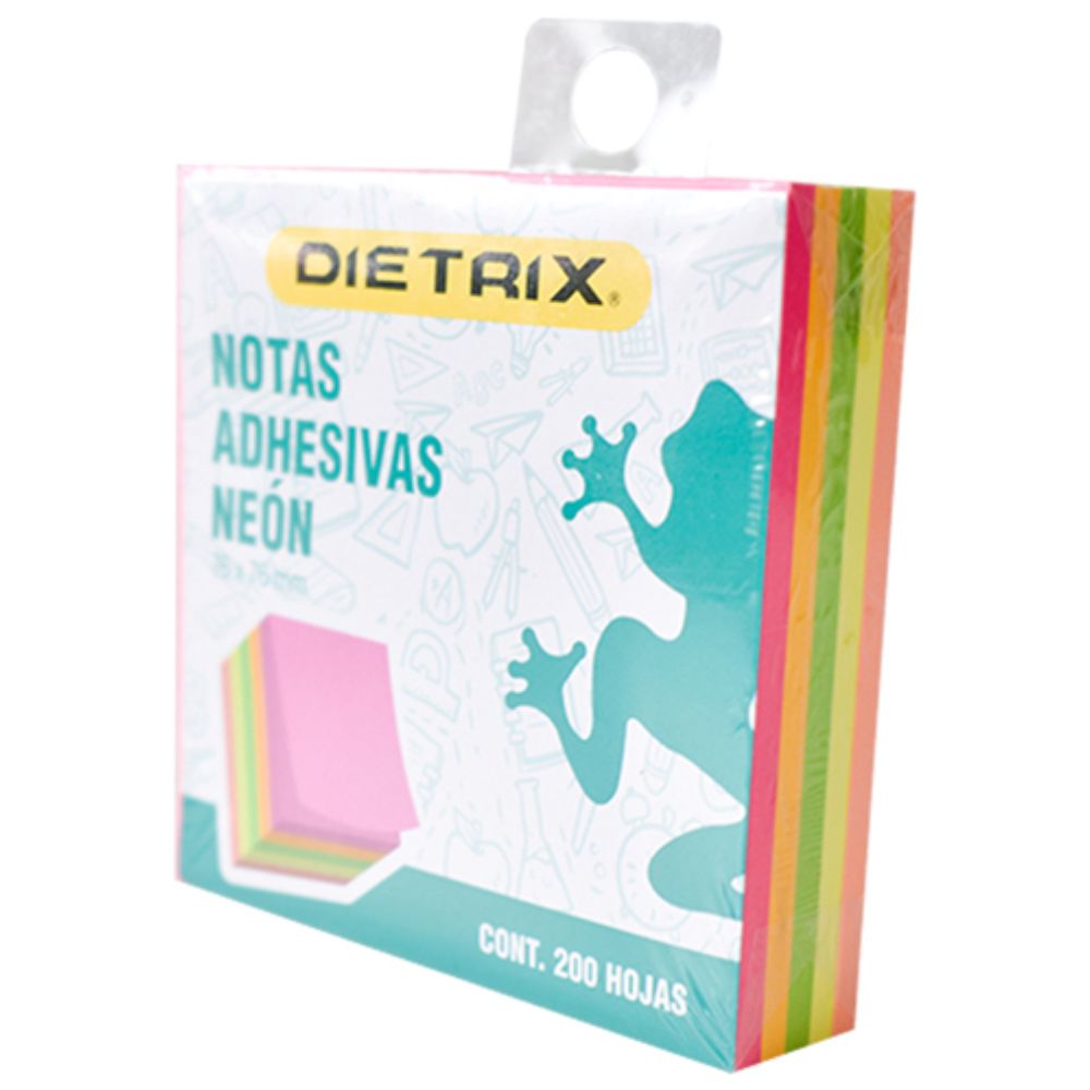 Notas Adhesivas Dietrix Colores Neón 7.5x 7.5 Cm Con 200 Hojas