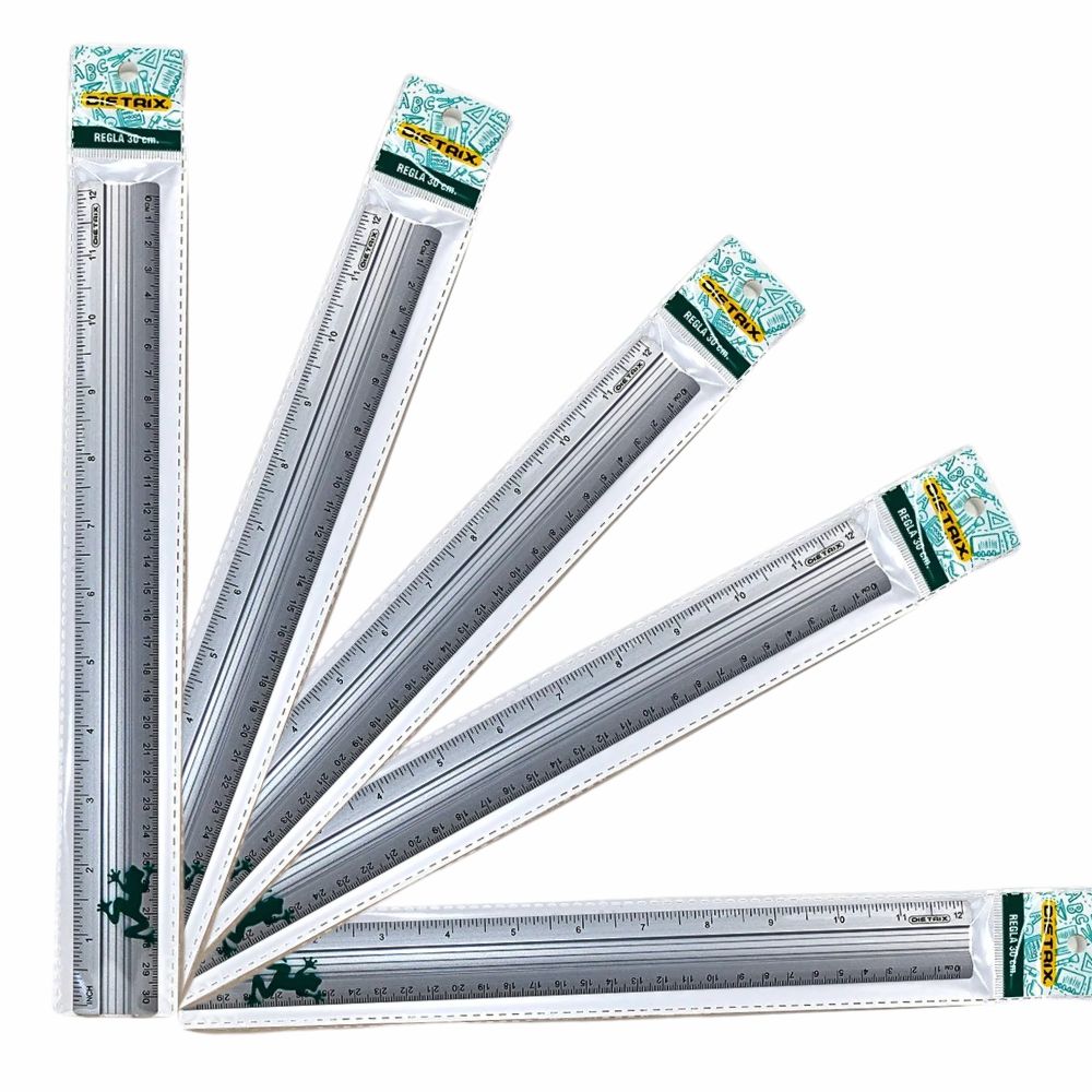 Regla de Aluminio Dietrix 30 cm Doble Escala Modelo 1183