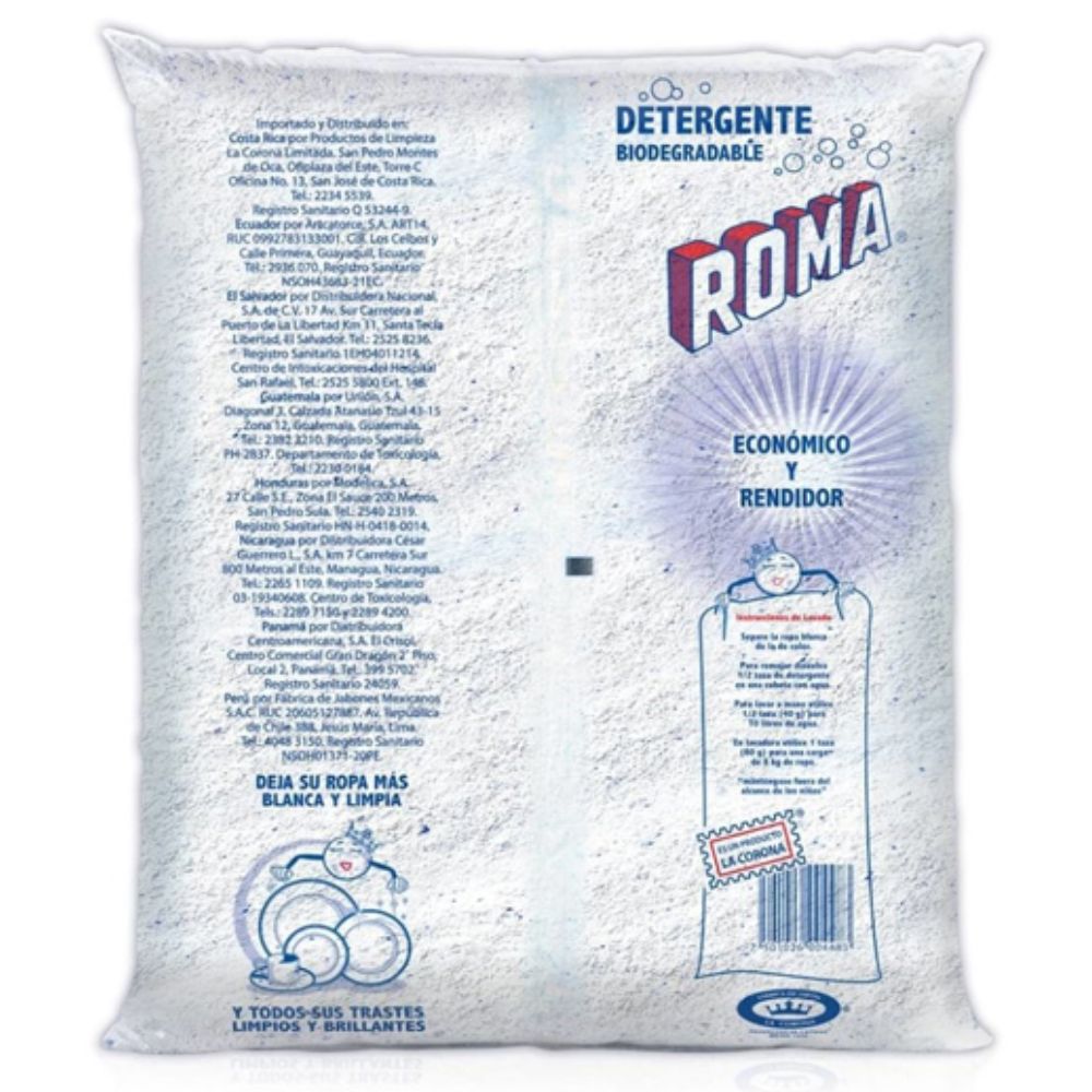 Detergente Multiusos Biodegradable En Polvo Roma Bolsa 5 Kg