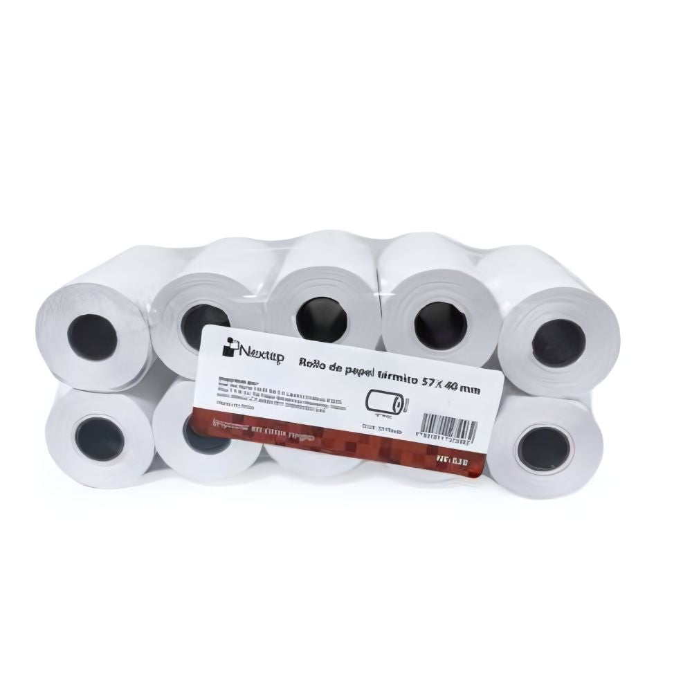 Rollo Papel Térmico Nextep 57x40mm – Caja con 10 Rollos (14m c/u)