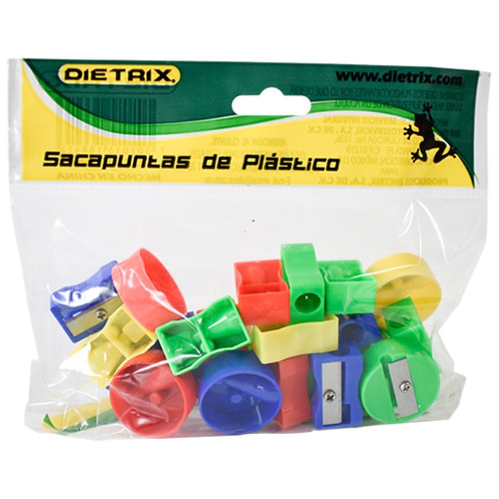 Sacapuntas De Plástico Dietrix Bolsa Con 25 Piezas De Colores