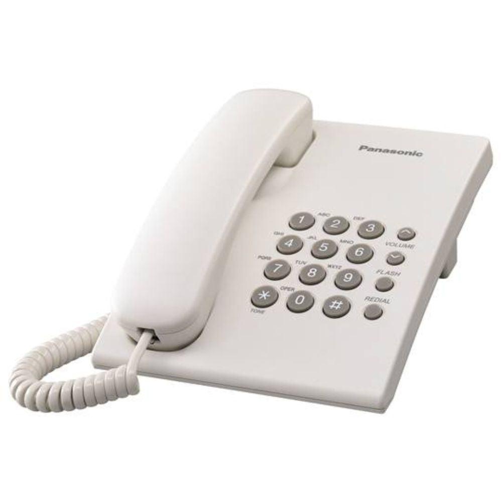 Teléfono Alámbrico Panasonic Modelo Kx-Ts500mew Color Blanco - Colmenero Shop