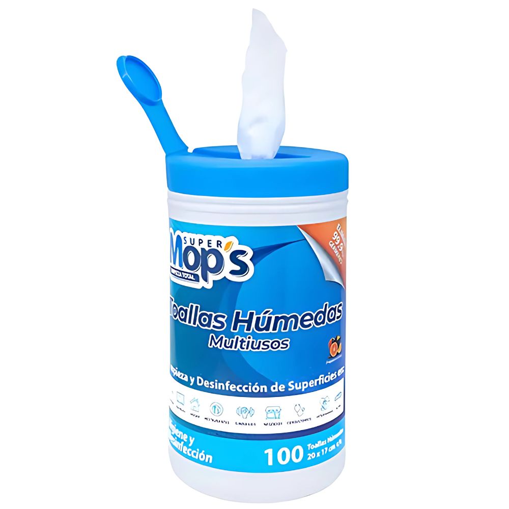 Toallitas Desinfectantes Super Mops | Caja 100 Unidades 
