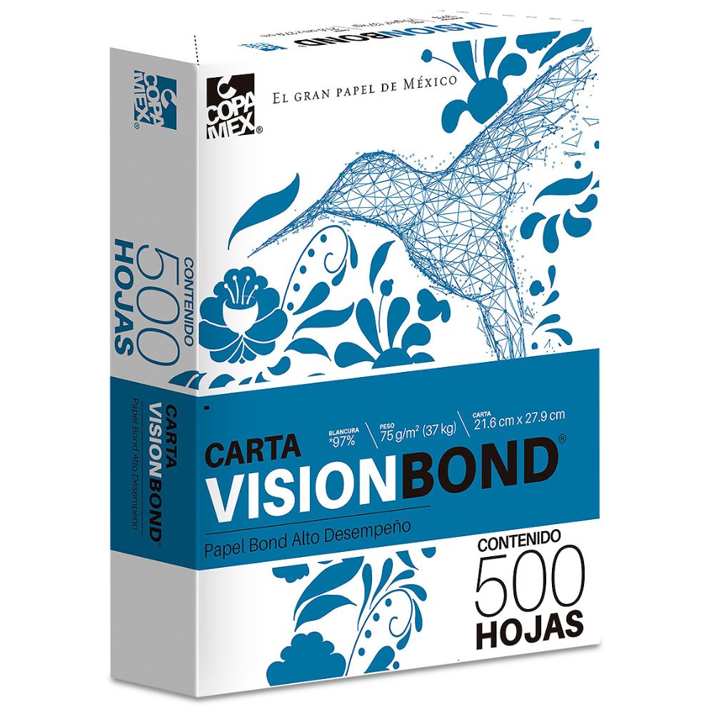 Papel Bond Visión Carta Blancura 97% 75 Gr