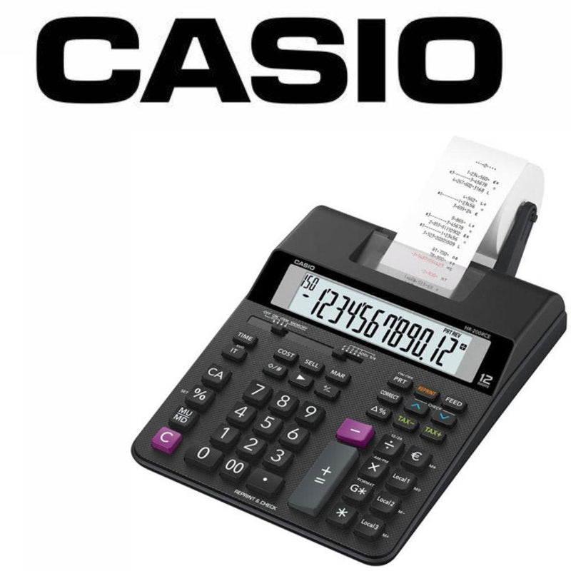 Sumadora 12 Dígitos Casio 2.0 Líneas Porsegundo HR200RC - Colmenero Shop