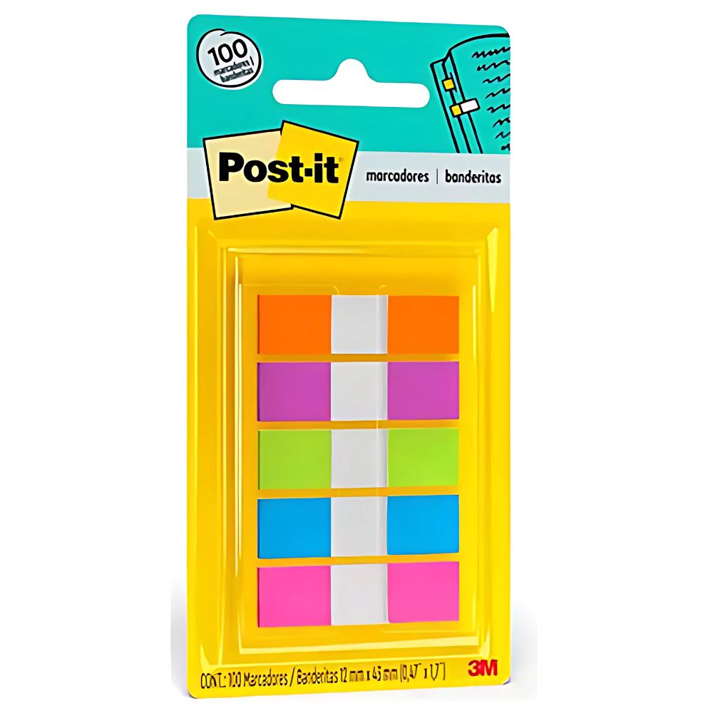 Banderitas Adhesivas Post-it Neón 683-5CB | Escribibles | 5x20 pz