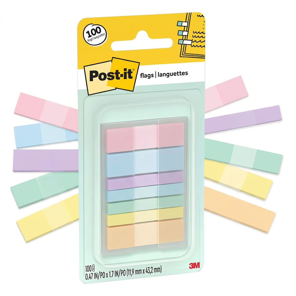 Banderitas Post-it Flags 0.47 x 1.7" Pastel 100 Piezas