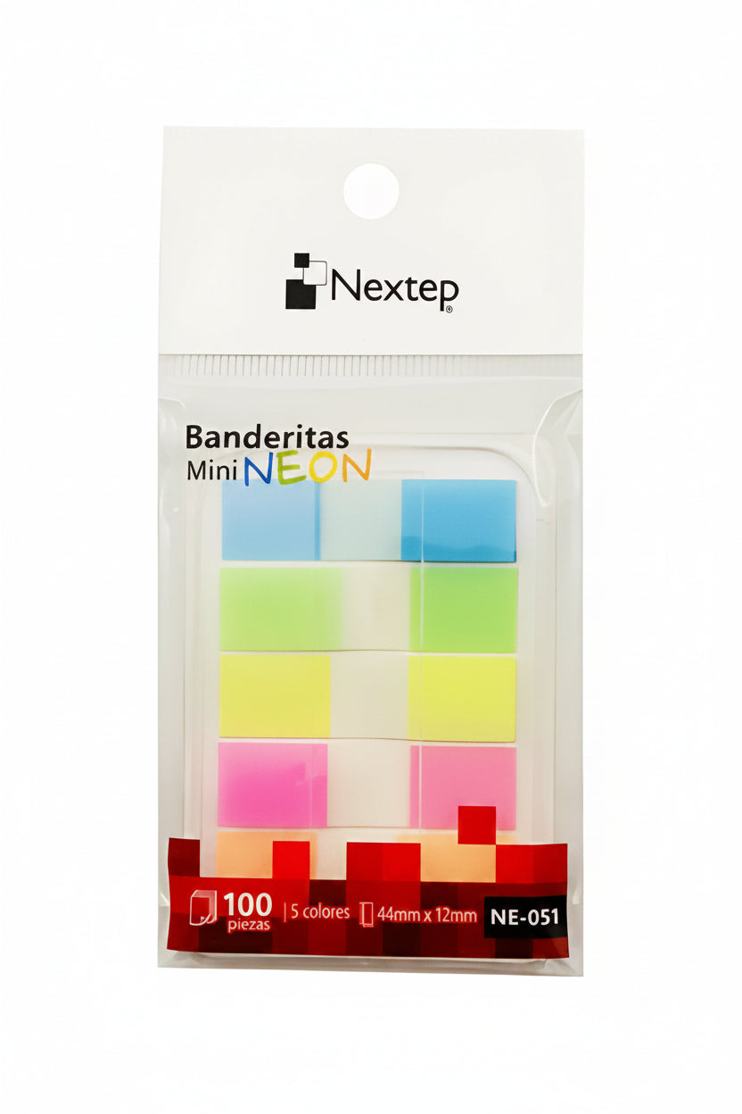 Banderitas Adhesivas Transparentes Nextep Mini Neón NE-051 | Colmenero