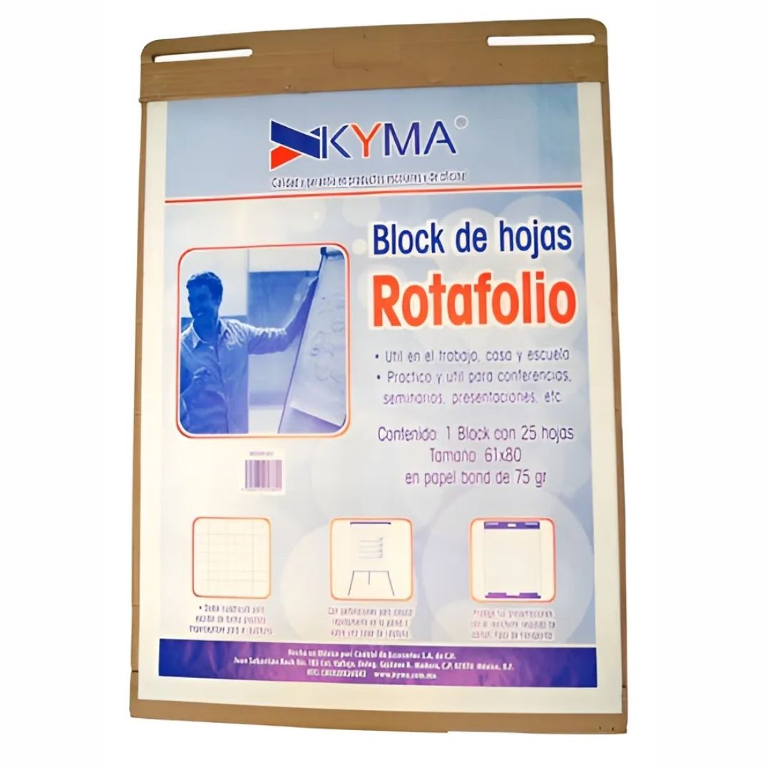 Block Rotafolio Kyma – Cuadro Grande 7mm, 25 Hojas con Perforaciones