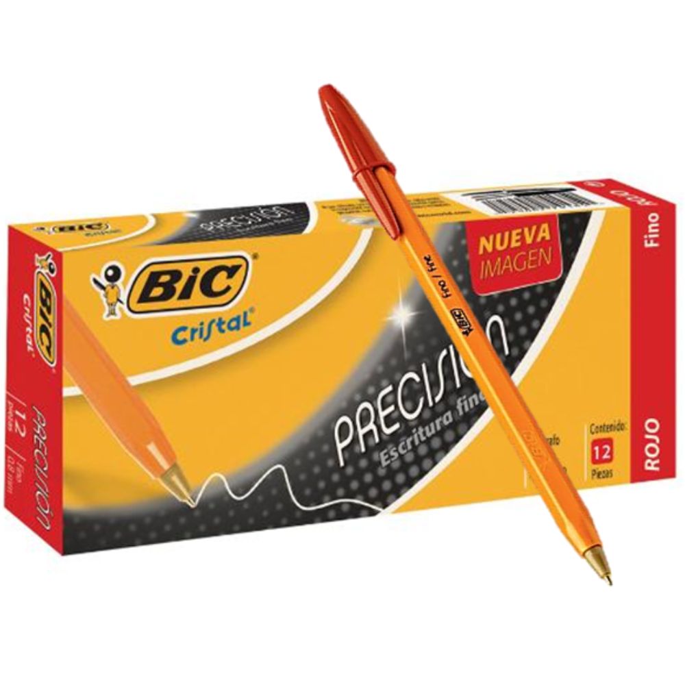 Bolígrafo BIC Cristal | Punto Fino 0.8mm | Colores Negro, Rojo, Azul
