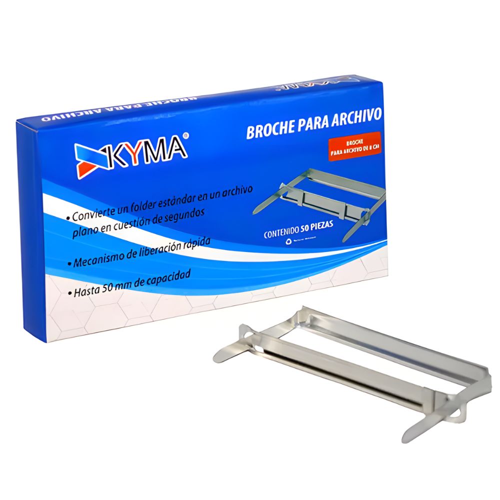 Broche de Archivo Metálico KYMA 8 cm