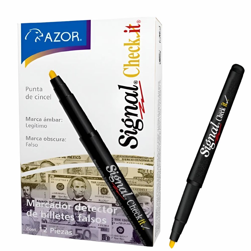 Marcador Para Billetes Signal Checkit Caja 12 Piezas 3200C 
