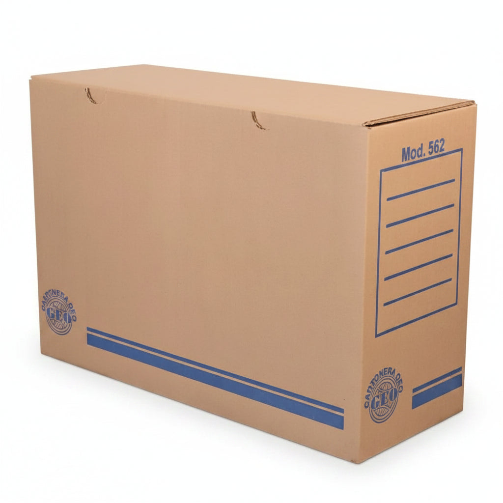 Caja Galletera GEO Kraft 38x15.5x27 cm | Archivo Histórico Resistente