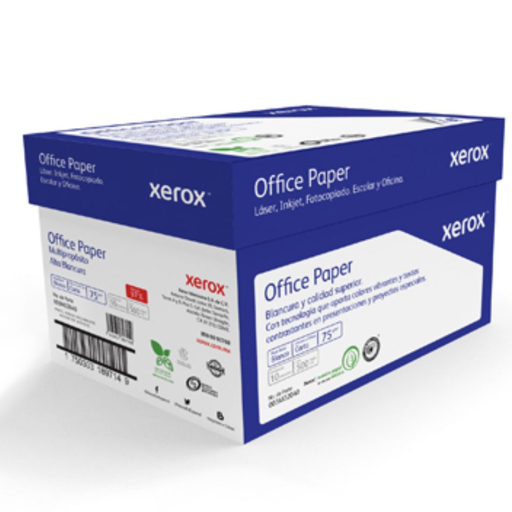 Caja de Papel Xerox Office Carta 75g | 97% Blancura | 5000 Hjs