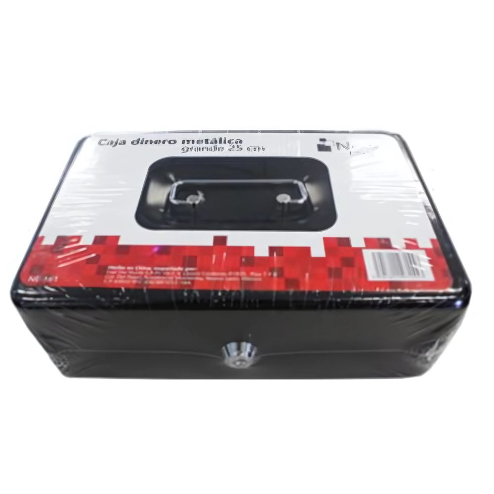 Caja Dinero Nextep Metálica Grande 25cm Color Negro COLMENERO
