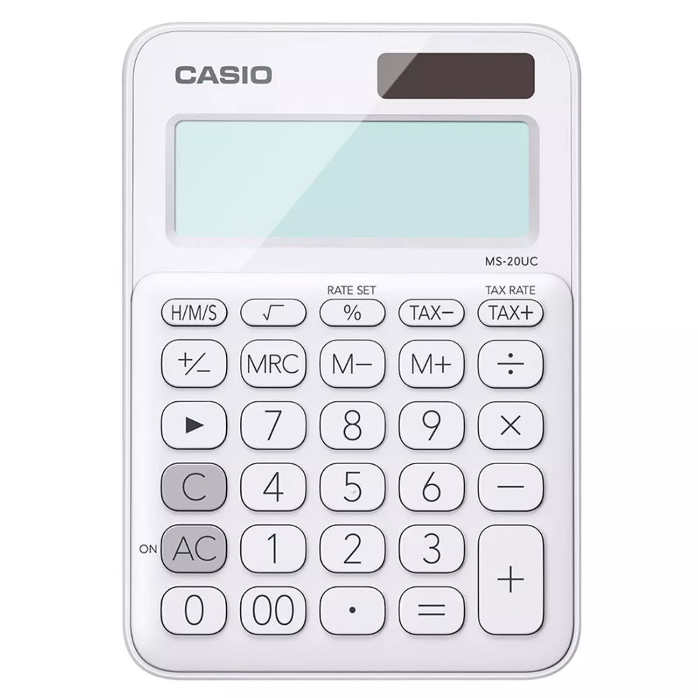 Calculadora Casio MS-20UC-WE-S-EC | Escritorio, 12 Dígitos, Blanca