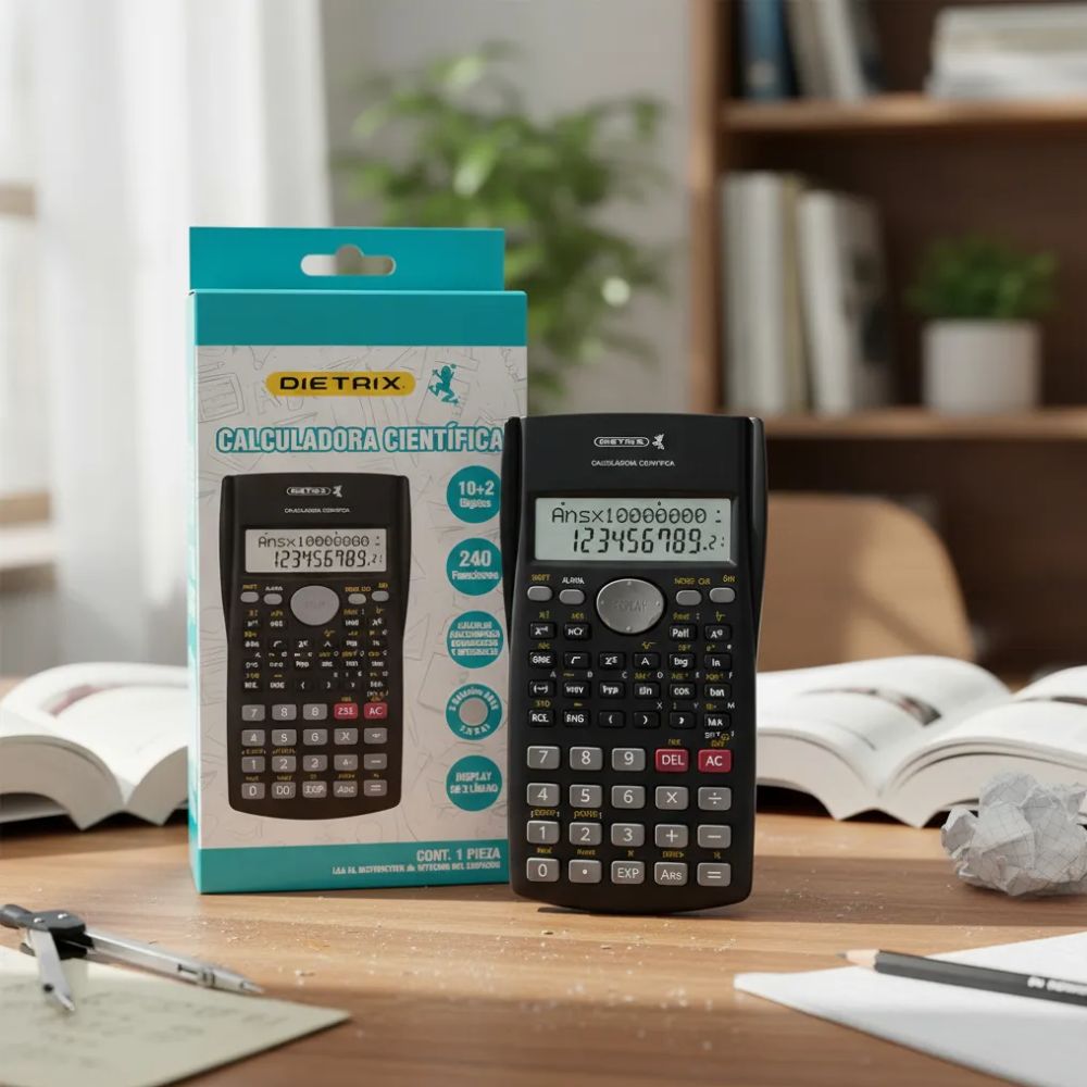 Calculadora Científica Dietrix 5263 | 240 Funciones | Display de 2 Líneas