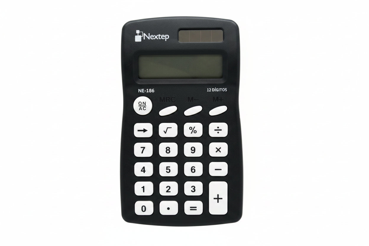 Calculadora Nextep 12 Dígitos De Bolsillo Solar/Batería NE-186 - Colmenero Shop