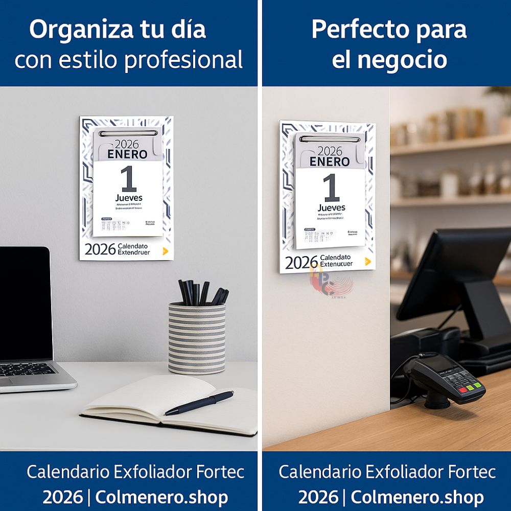 Calendario Exfoliador Fortec 2026 Taco | 9.5x13.5 cm | 288 Hojas con Broche