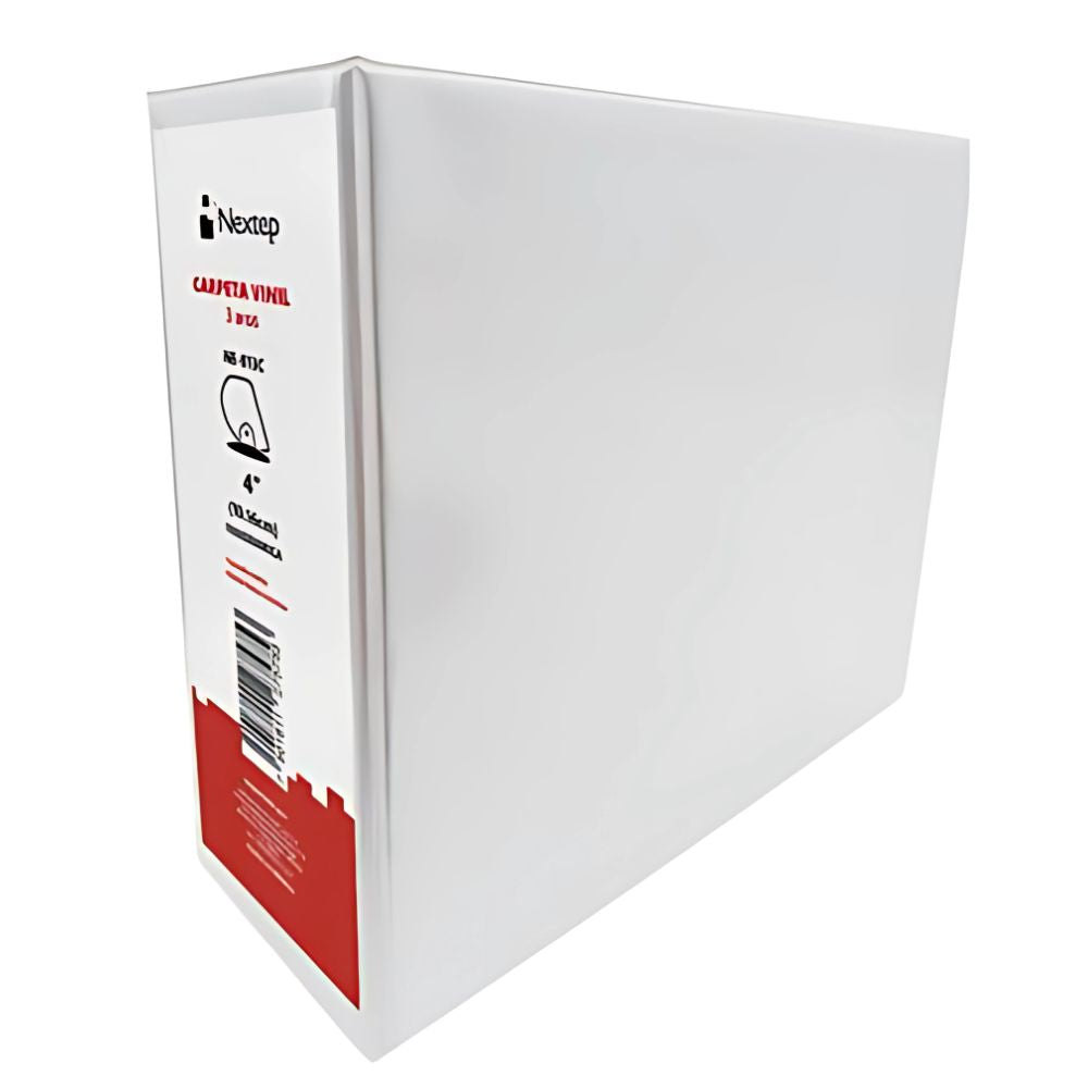 Carpeta Panorámica Carta Nextep | Blanca, Anillos en O, Doble Bolsa Interior