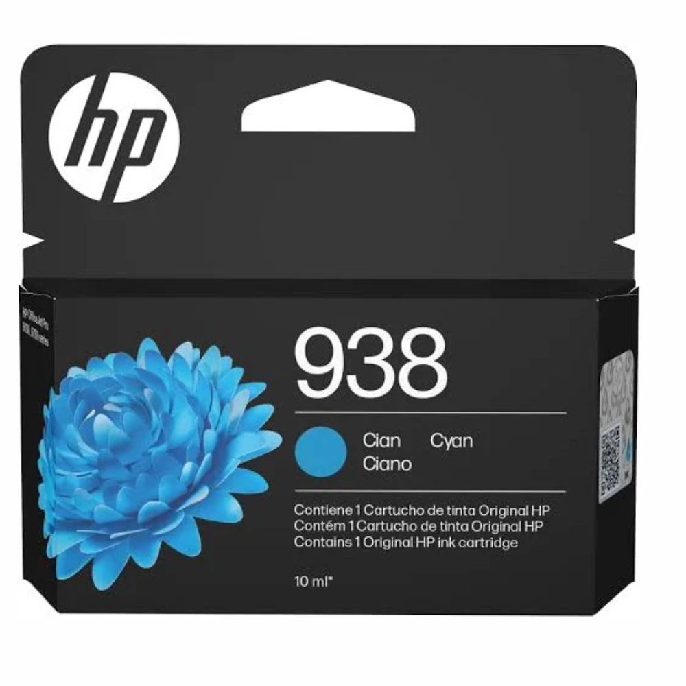 Cartucho de Tinta Original HP 938 cyan | Rendimiento 800 Páginas