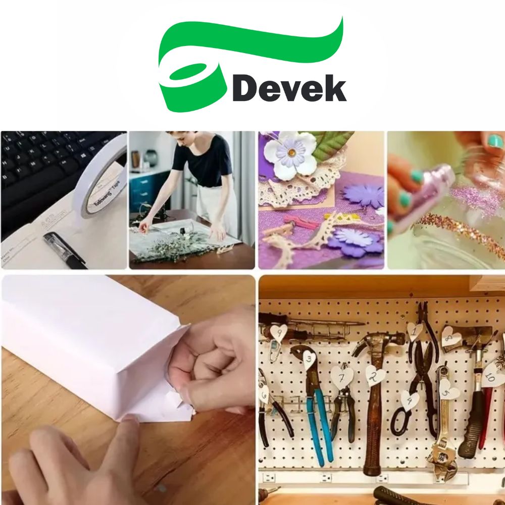 Cinta Doble Cara DEVEK | Polipropileno Adhesivo Acrílico 18 lb/in