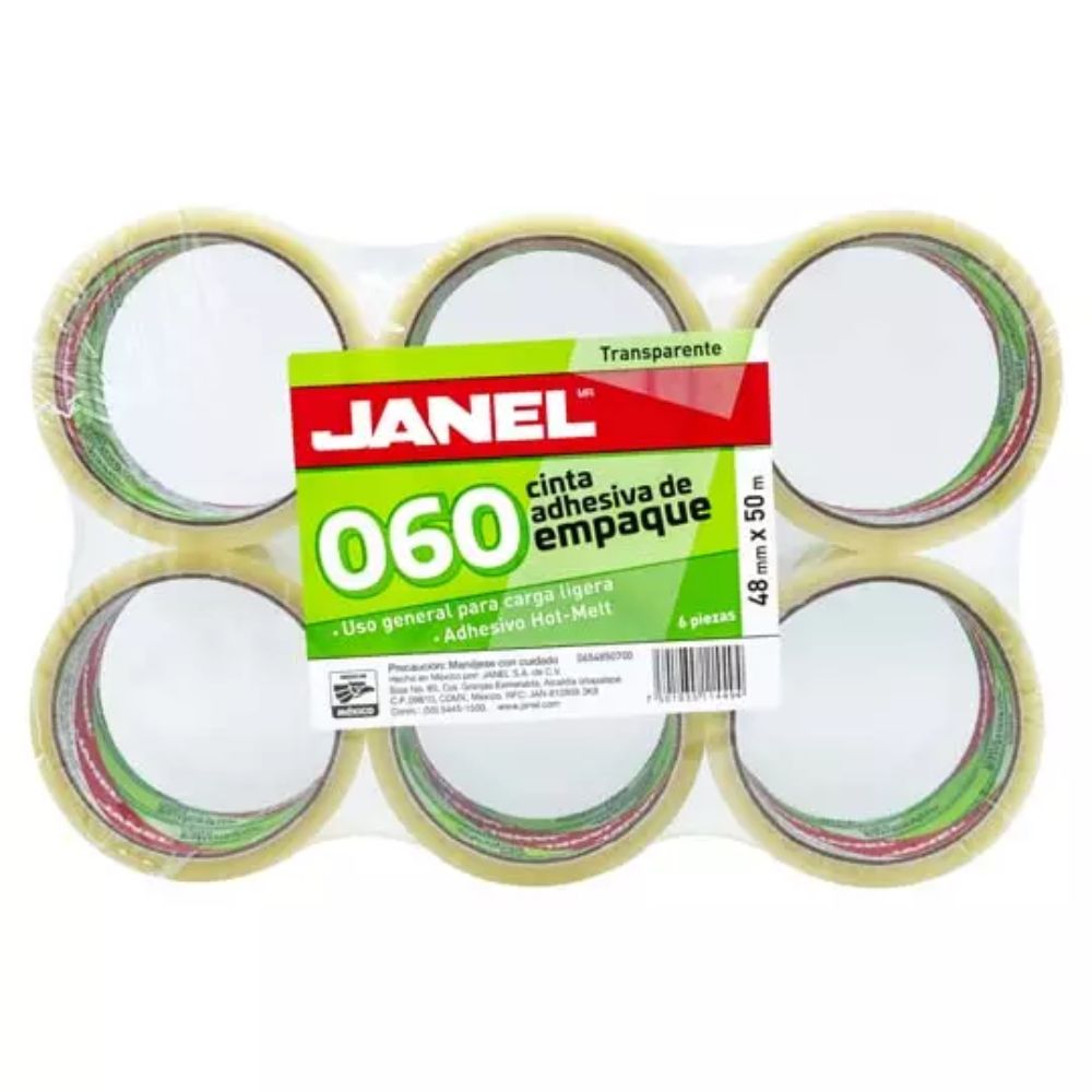 Cinta de Empaque Transparente Janel 48X50 C/6 Pz - Colmenero Shop