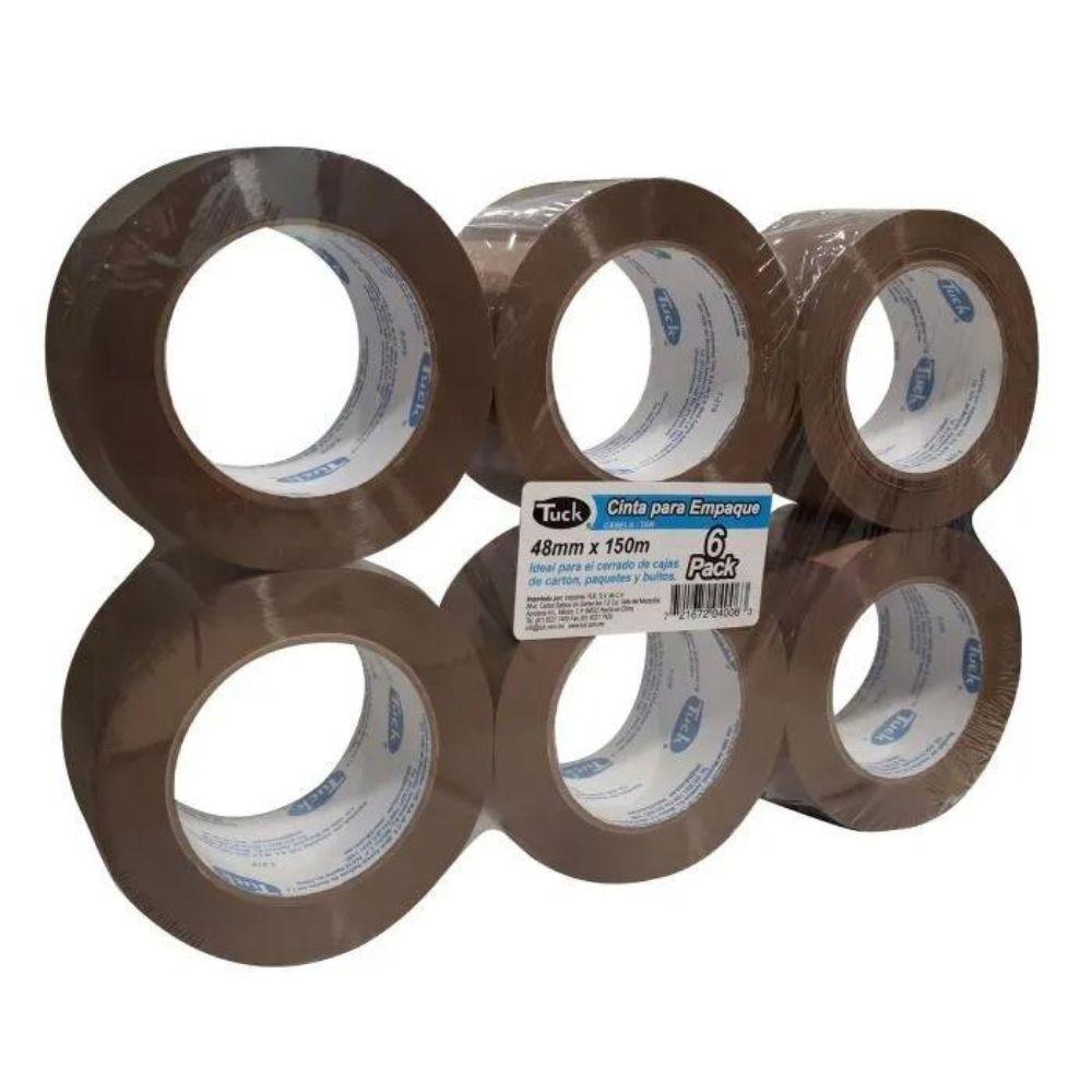Cinta 278 De Empaque Tuk 48mm X 150m Color Canela, Con 6 Piezas - Colmenero Shop