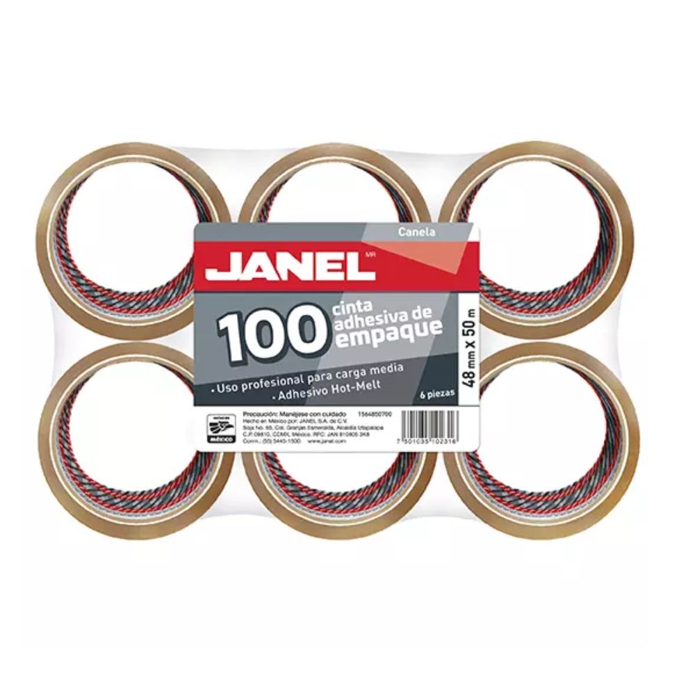 Cinta de Empaque Canela Janel 48X50 c/6 pz - Colmenero Shop