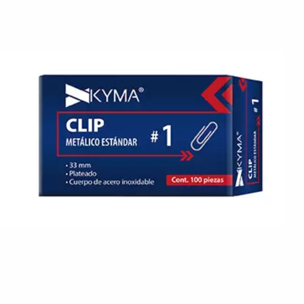 Clips Metálicos KYMA Estándar No. 1 y No. 2 (Caja 100 Pzas)