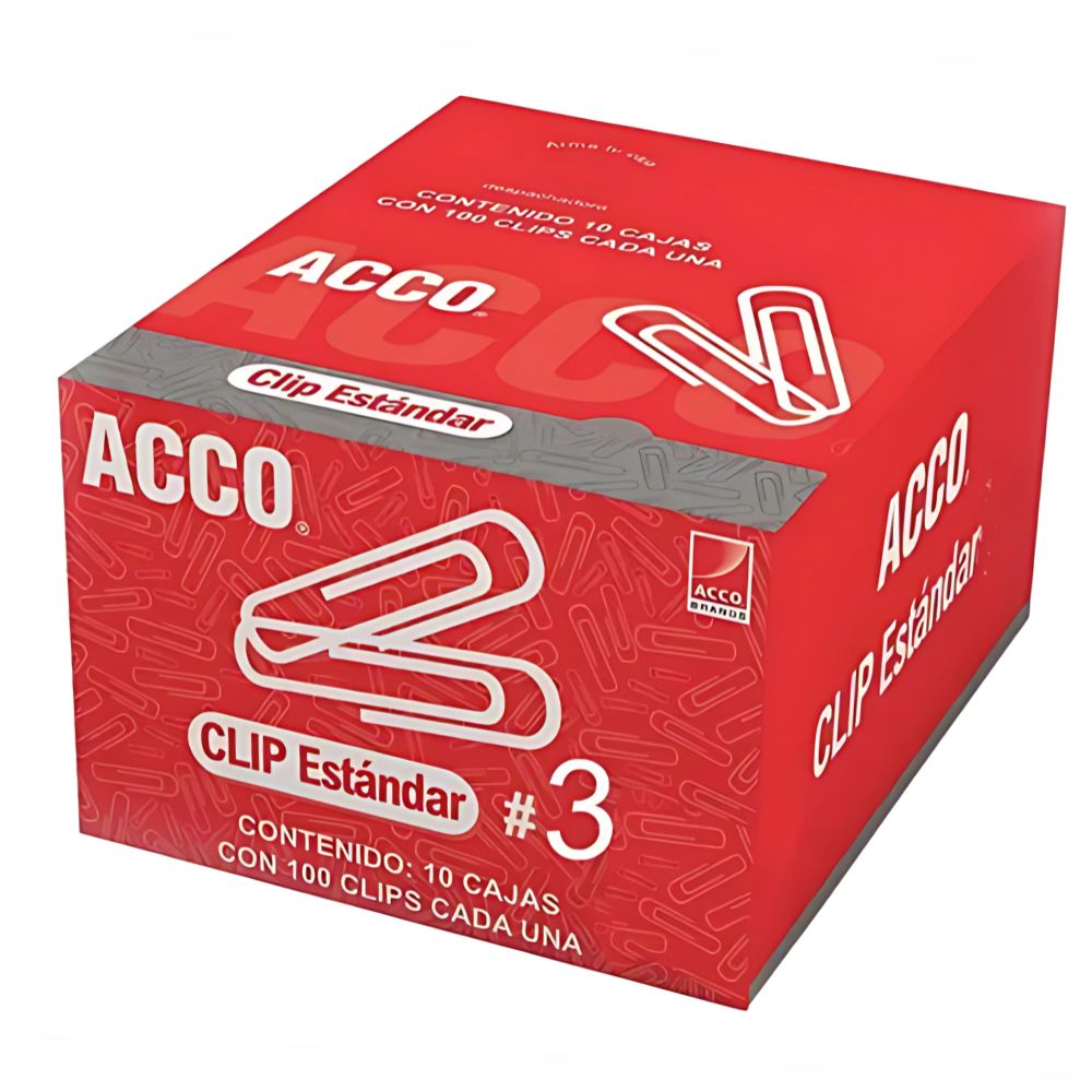 Clip Estándar Acco N.º 3 P1670 | Caja 100 Piezas 25.5 mm