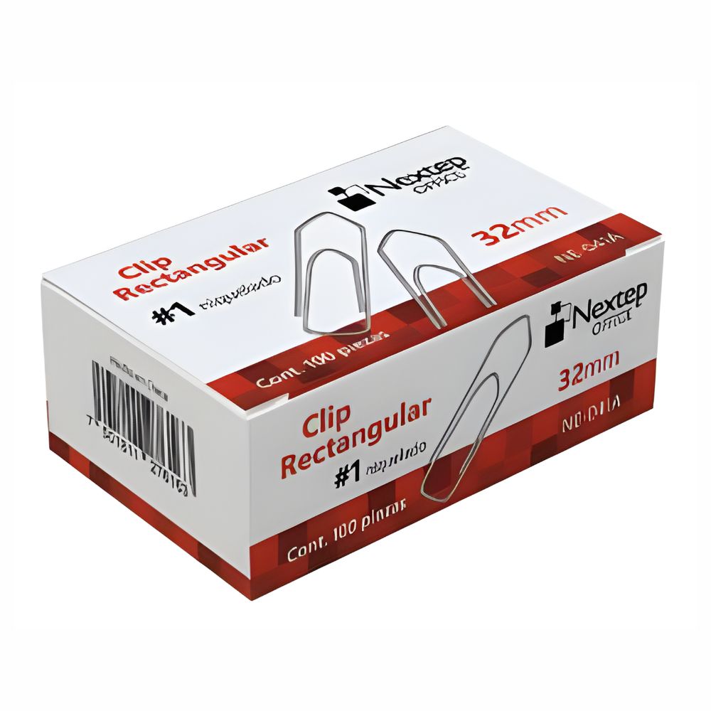 Clips Rectangulares NEXTEP Niquelados | $32 \text{ mm}$ y $28 \text{ mm}$ | Uso Ejecutivo