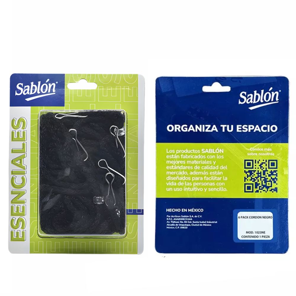 Cordón para Gafete Sablón Negro | Paquete 12 Piezas | Lanyard Textil Profesional