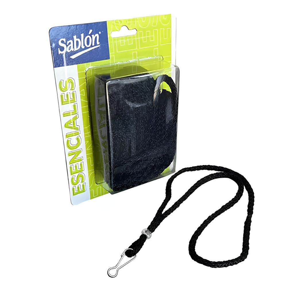 Cordón para Gafete Sablón Negro Gancho Metálico 12 Pzs 1023ne