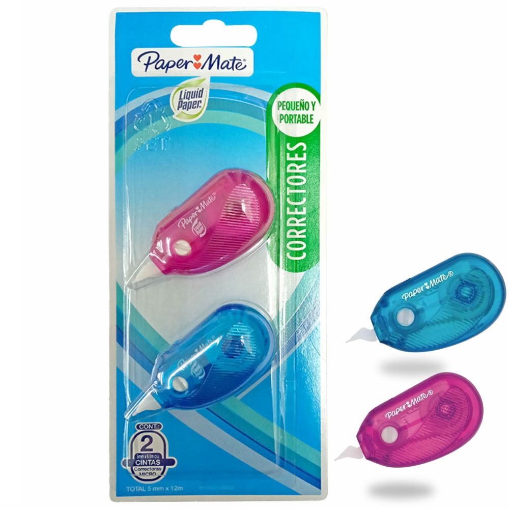 Corrector en Cinta Paper Mate Micro | Blíster 2 Piezas | 5 mm x 8.5 m