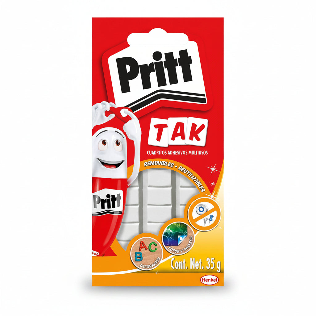 Cuadritos Adhesivos Pritt Tak Removibles | Blanco 35g | Multiusos Reposicionables