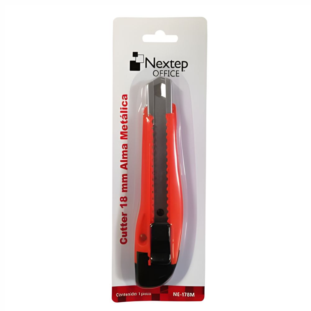Cutter Nextep NE-178 con Alma de Metal 18mm - Grande Naranja