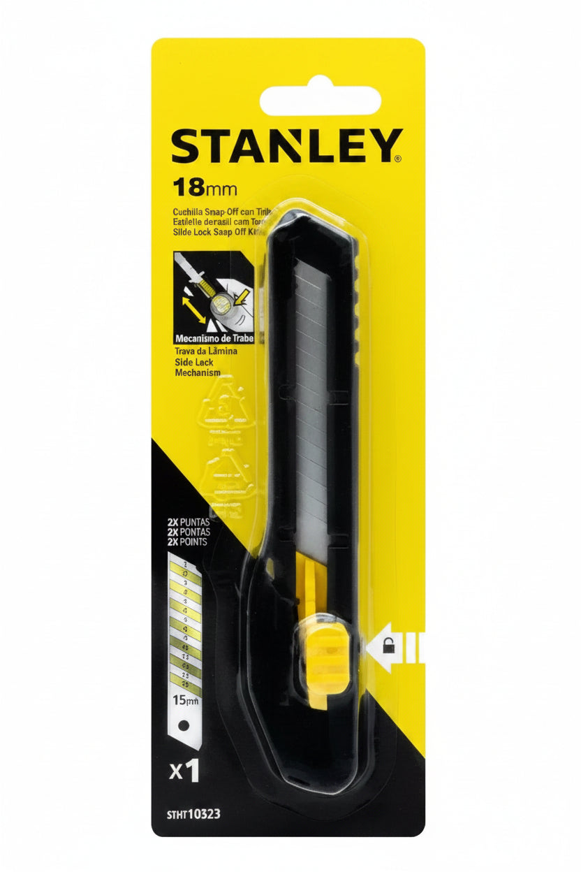 Cutter Snap-Off 18 mm Stanley 10-143P Amarillo