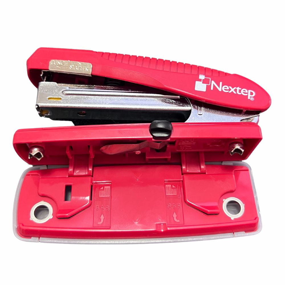 Engrapadora con Perforadora Nextep Media Tira Roja NE-105D